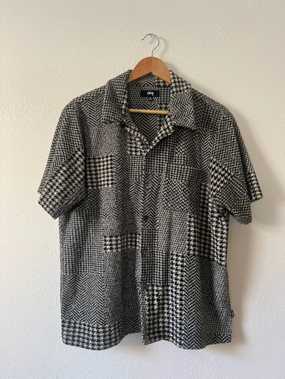 Stussy Abstract Houndstooth Terrycloth Shortsleeve Buttondown